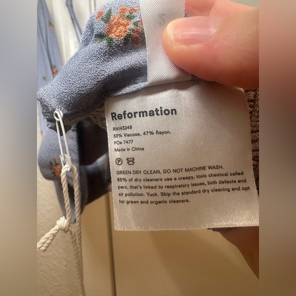 NWT Reformation Catania Bralette Top in Blue Size 2 - Picture 7 of 8